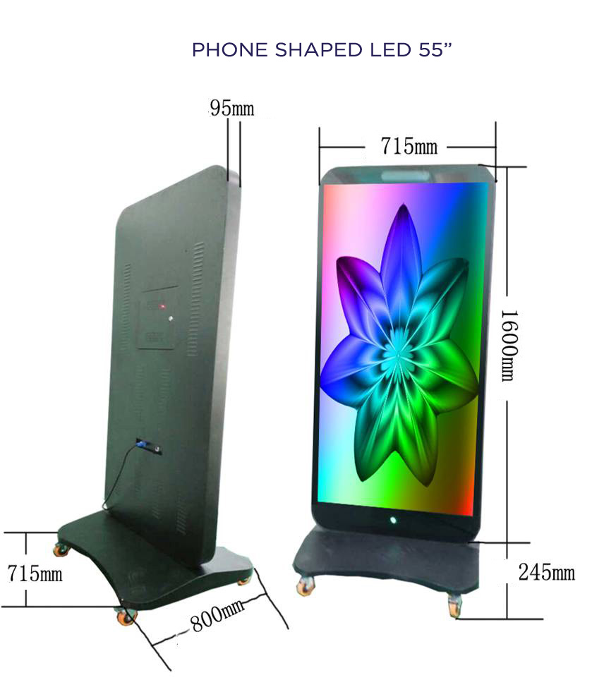 Mobile Phone Shaped LED P5 55"