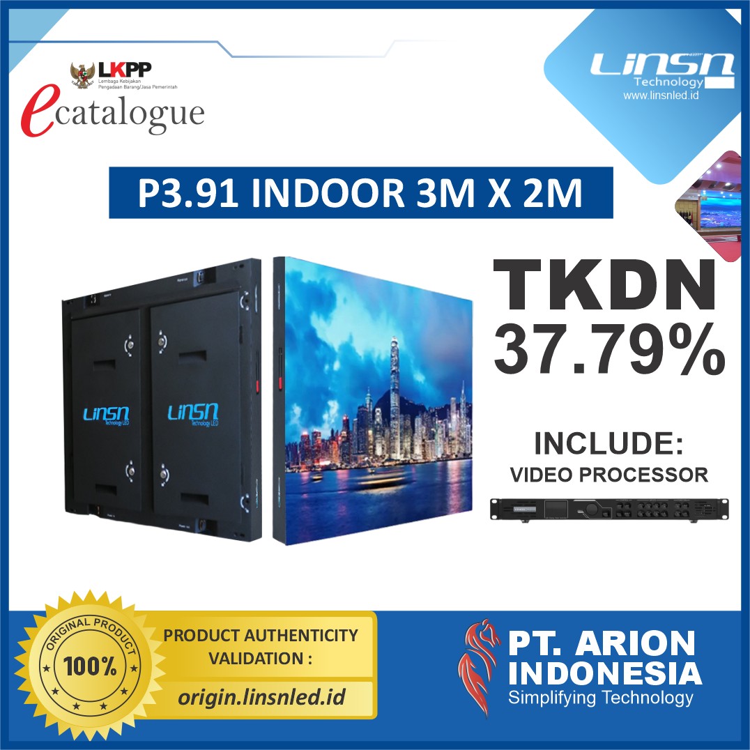 Paket Videotron Indoor P3.91 3mx2m 